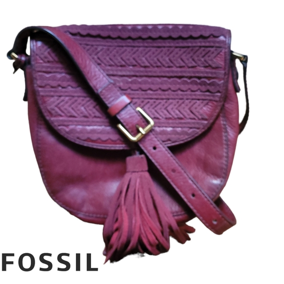 Fossil Handbags - Fossil EMI Tassel Saddle Crossbody Bag